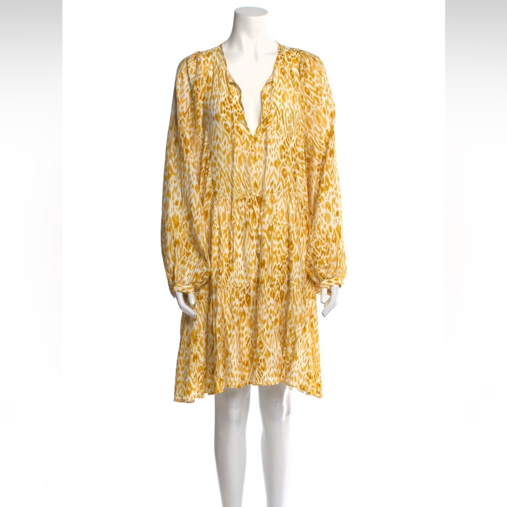 Annie Bing Yellow Ikat / Print Dress XS